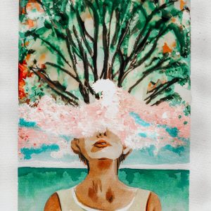 Mujer le crece un árbol de la cabeza